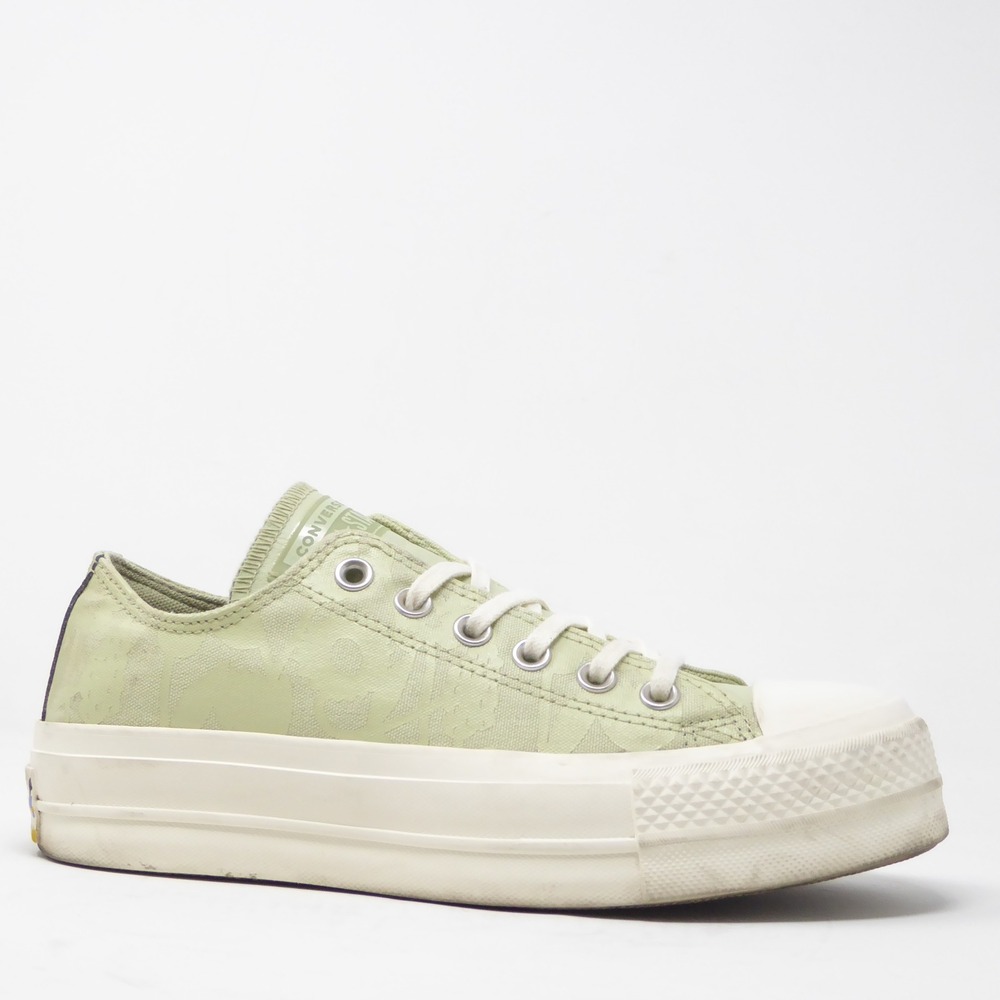 Converse Womens CTAS Lift We Are Stronger Platform Green Low Top Sneaker 7.5
